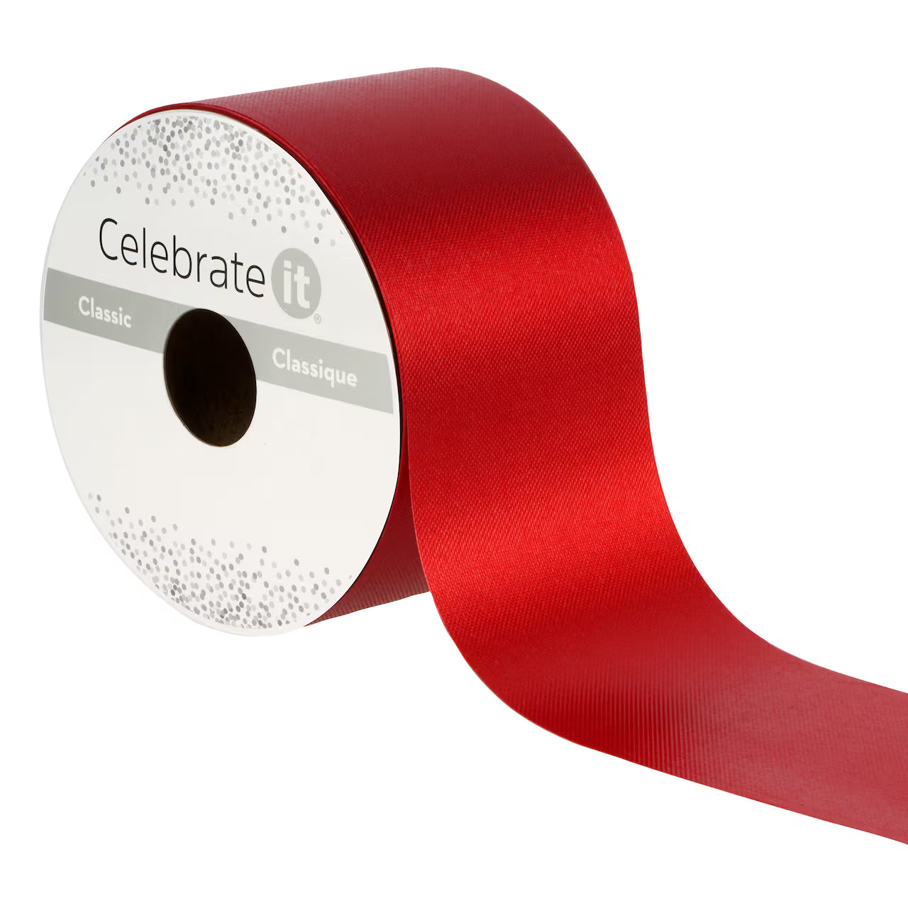 Red 2.5" x 50yd. Satin Floral Ribbon