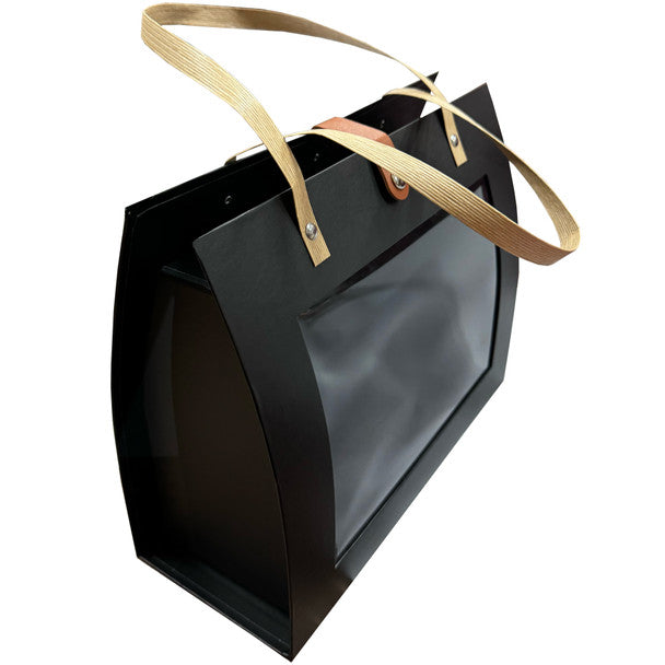 Clear Window Opening Purse Black