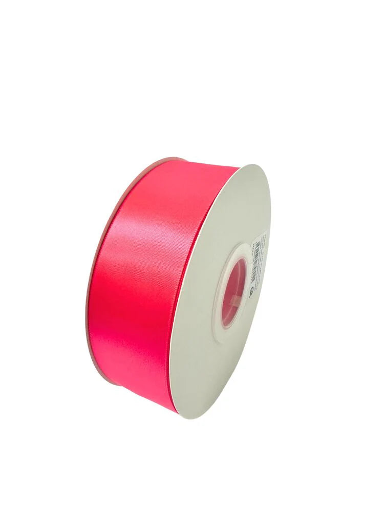 1.5 Inch Polyester Single Satin Ribbon (50 Yards) - Shocking Pink