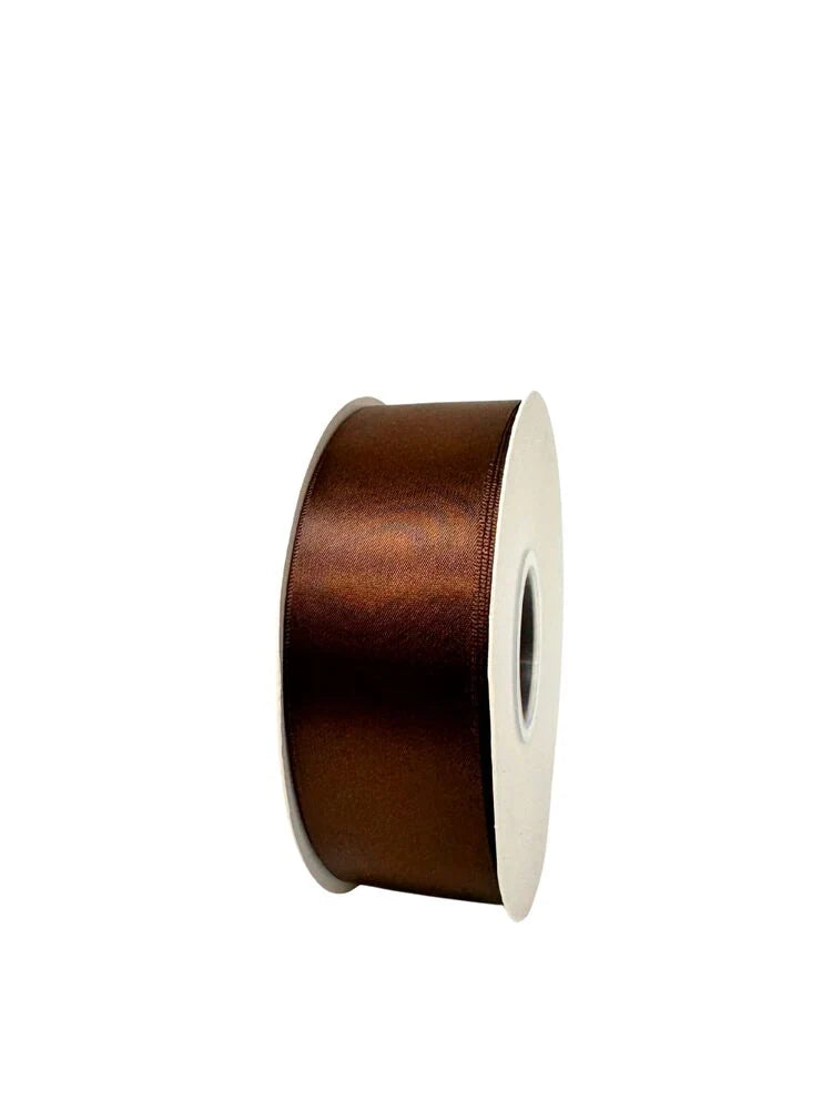 1.5 Inch Polyester Single Satin Ribbon (50 Yards) - Brown