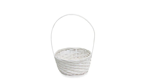 Bamboo White Basket 7"