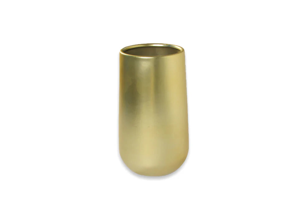 Champagne gold 4 X 8 ceramic vase.