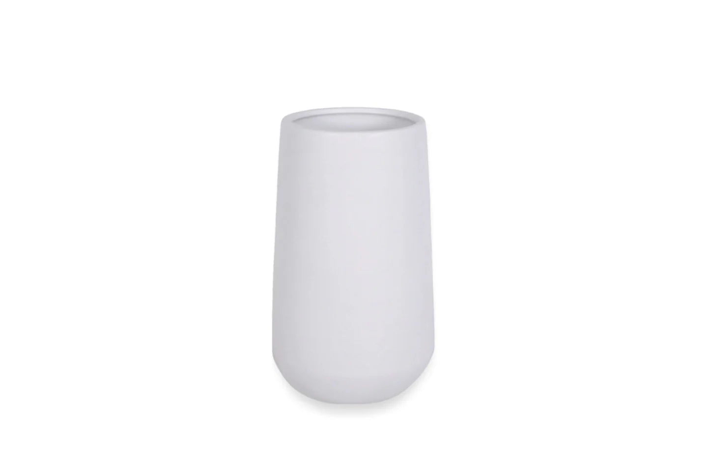 White 4 X 8 Ceramic Vase