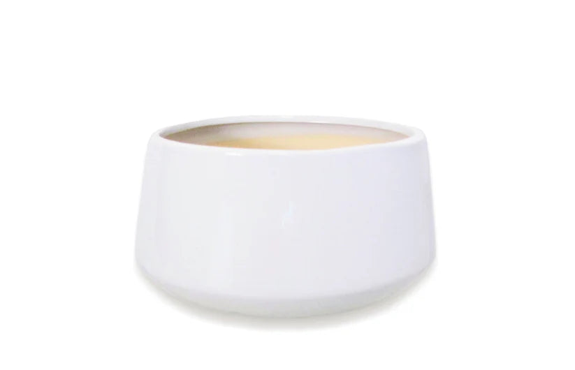 White Glazed Half Pot 6.75x6.75