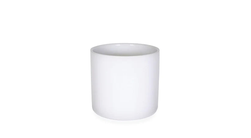 Ceramic White Cylinder Pot