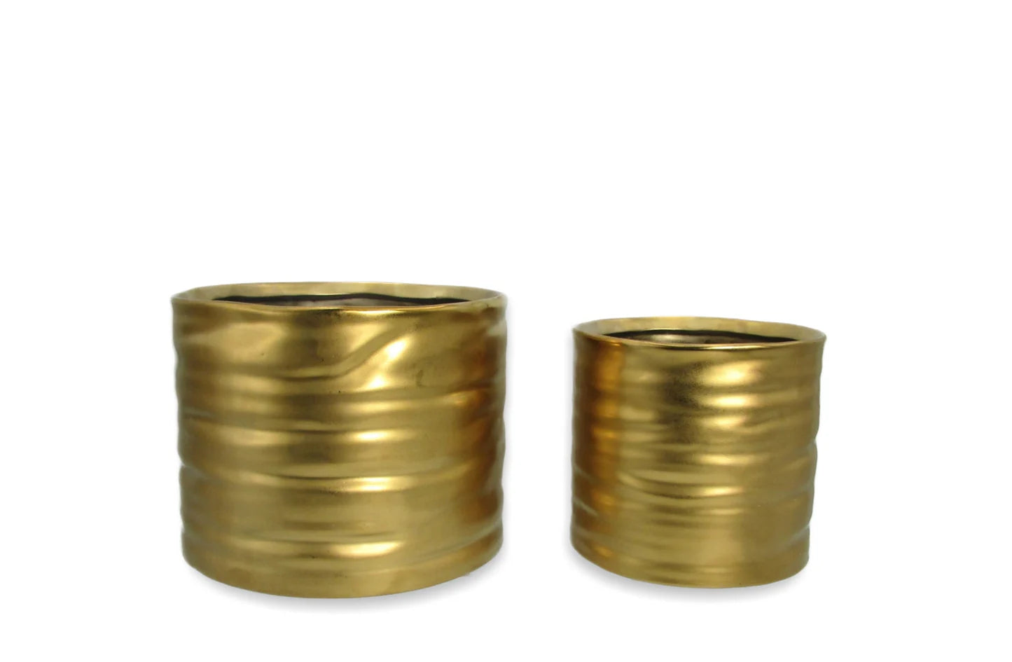 Ceramic Gold Set Of 2 Pots