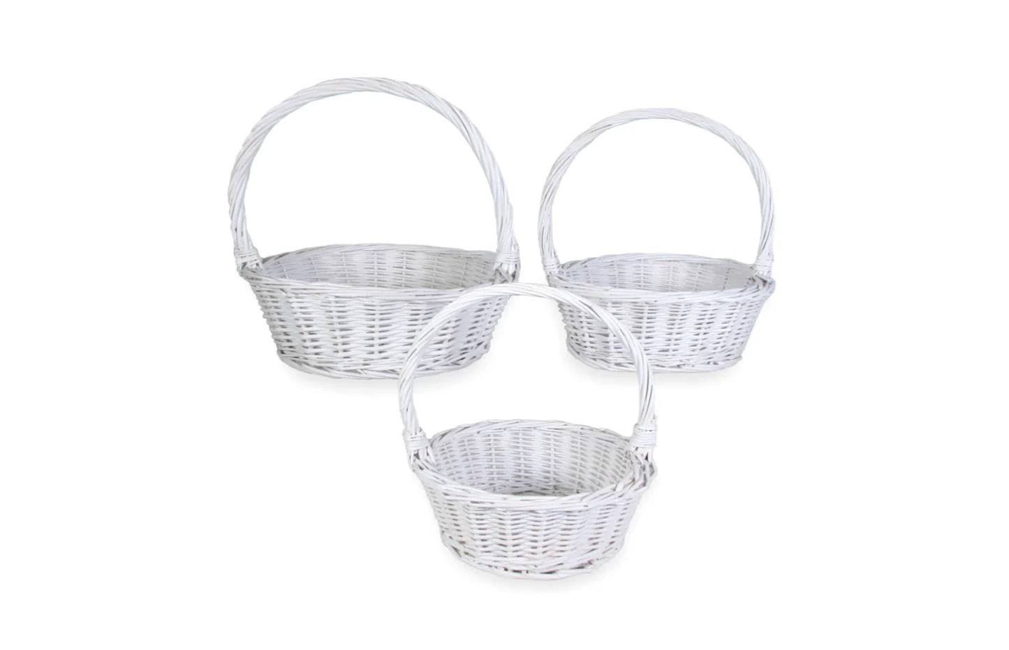 White Willow Basket Set Of 3