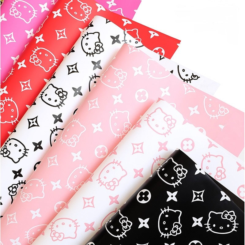 KT Cat Flower Wrapping Paper & Clover