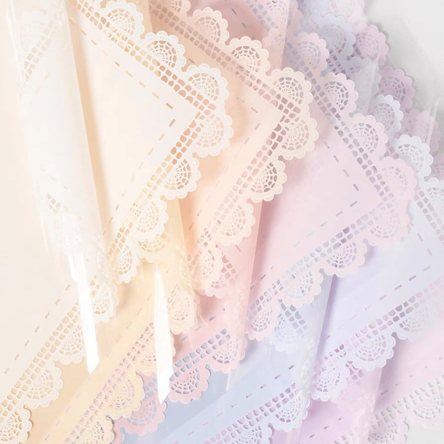 Lace-Edged Flower Wrapping Paper